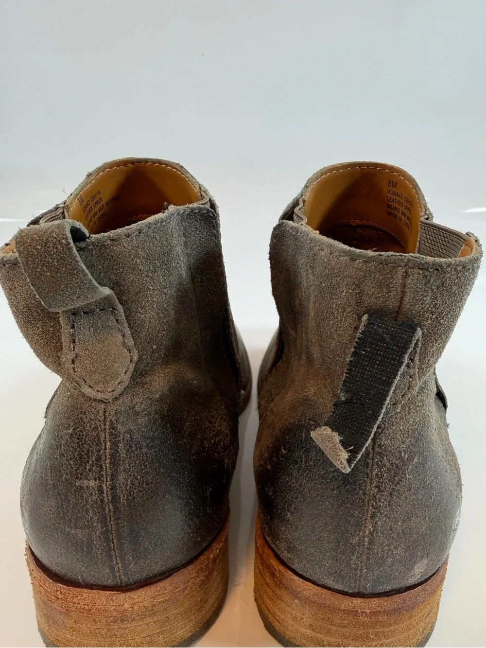 Kork-Ease Distressed Leather Chelsea Ankle Boots Gray Women’s Size 8‎